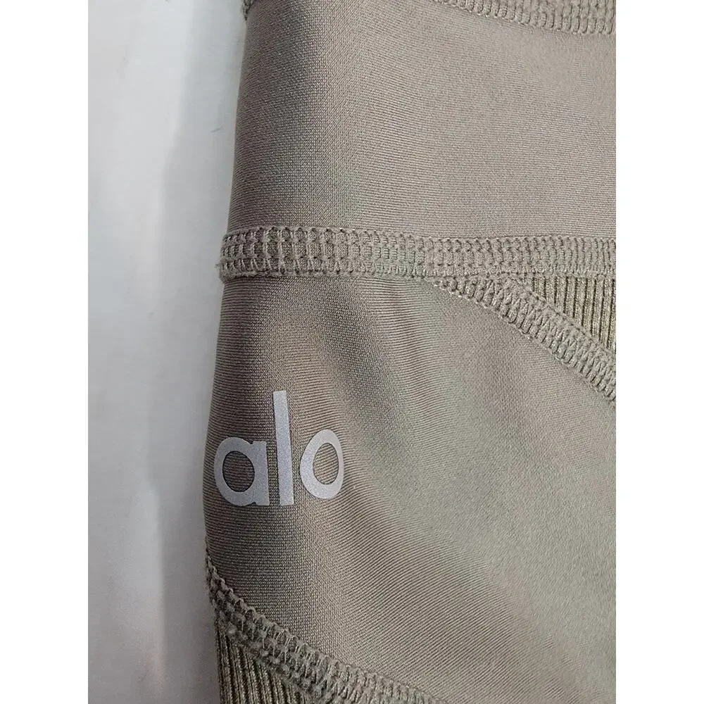 Alo Yoga Olive Branch Green Athletic Athleisure Sporty Level Up Leggings SZ XS